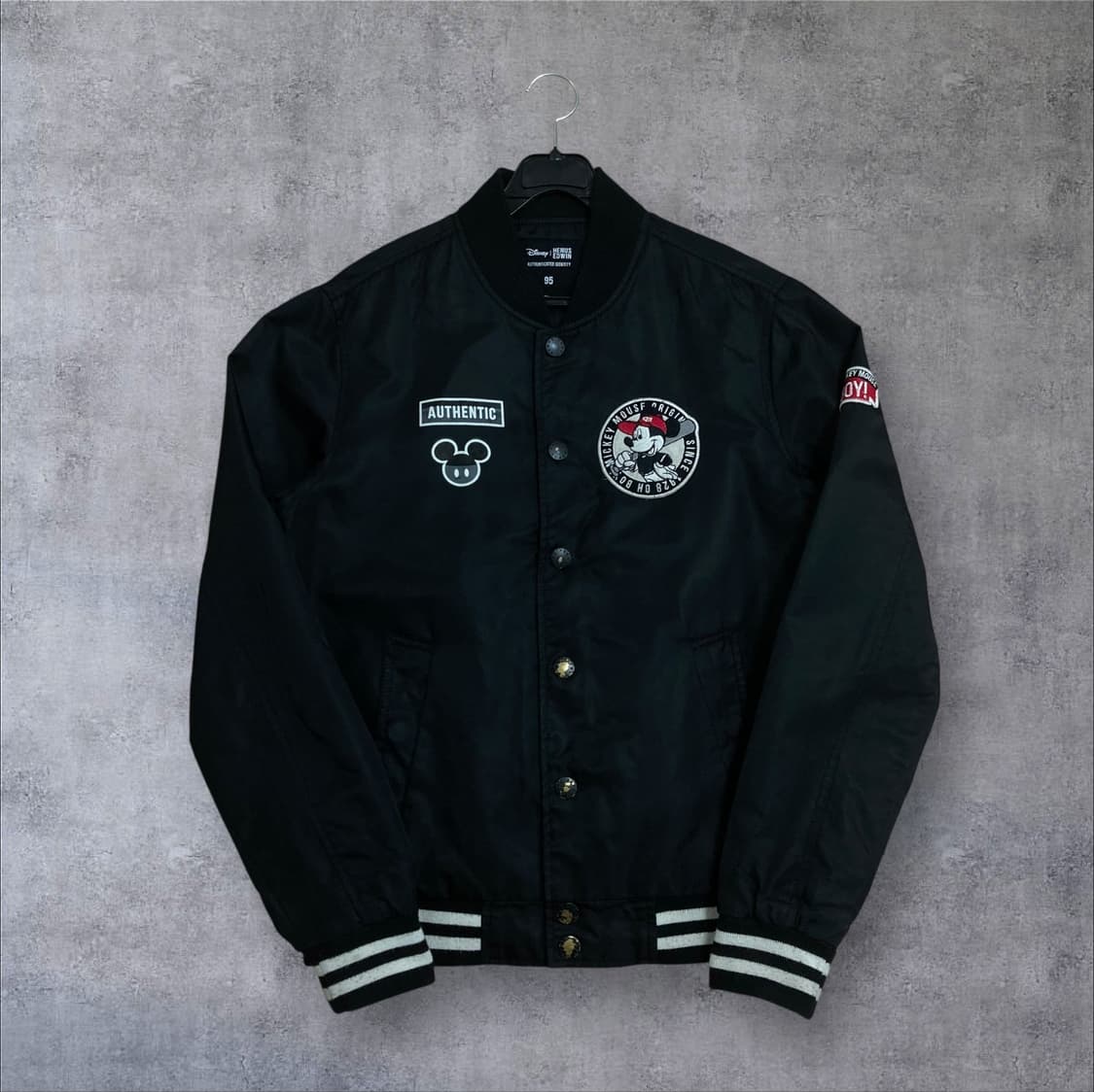 디즈니 x 헨어즈 에드윈 미키마우스 빅로고 블랙 항공 점퍼 상품이미지1