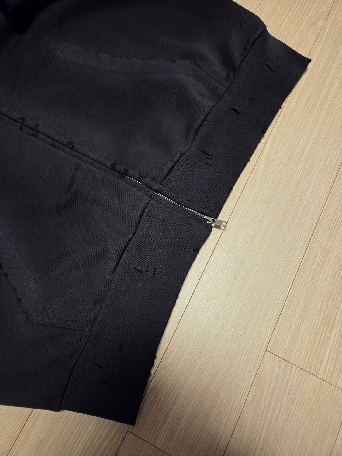 밀로아카이브 데미지 쇼트 후디 집업 L 상품이미지4