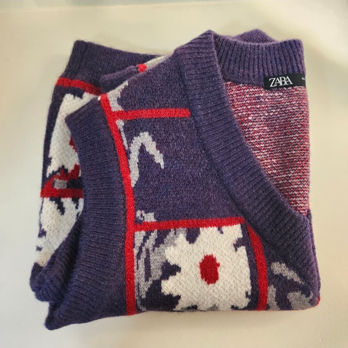 자라 ZARA 플라워 니트 베스트 S 스몰 55 패턴 조끼 정품 새상품 상품이미지2