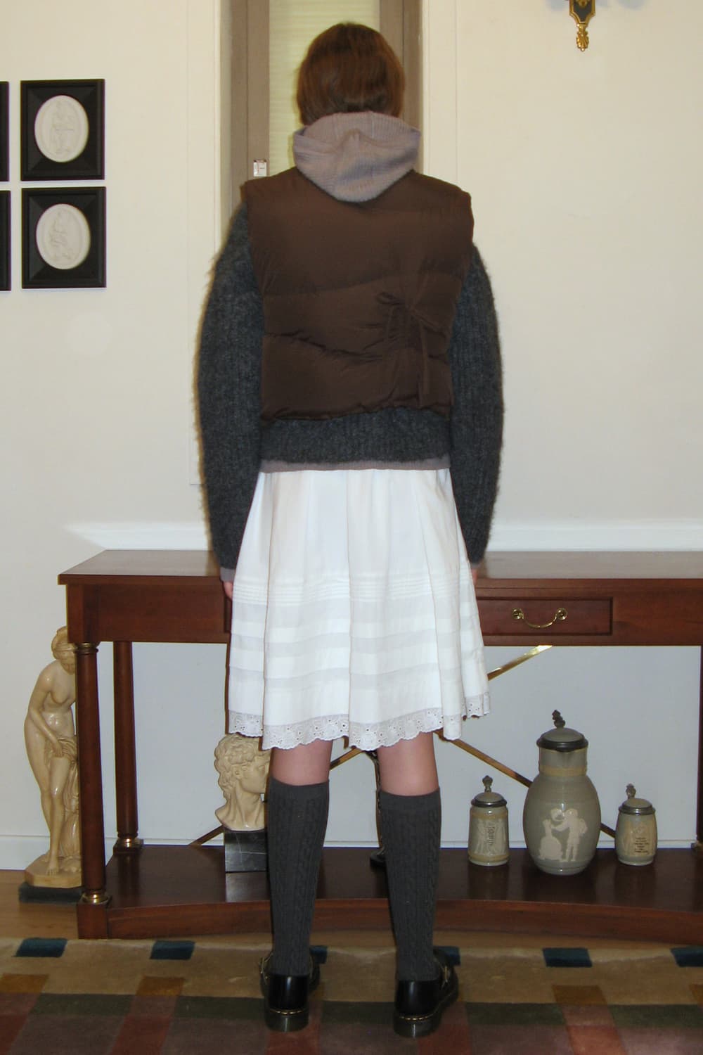 Sinoon ribbon detail puffer vest 상품이미지3