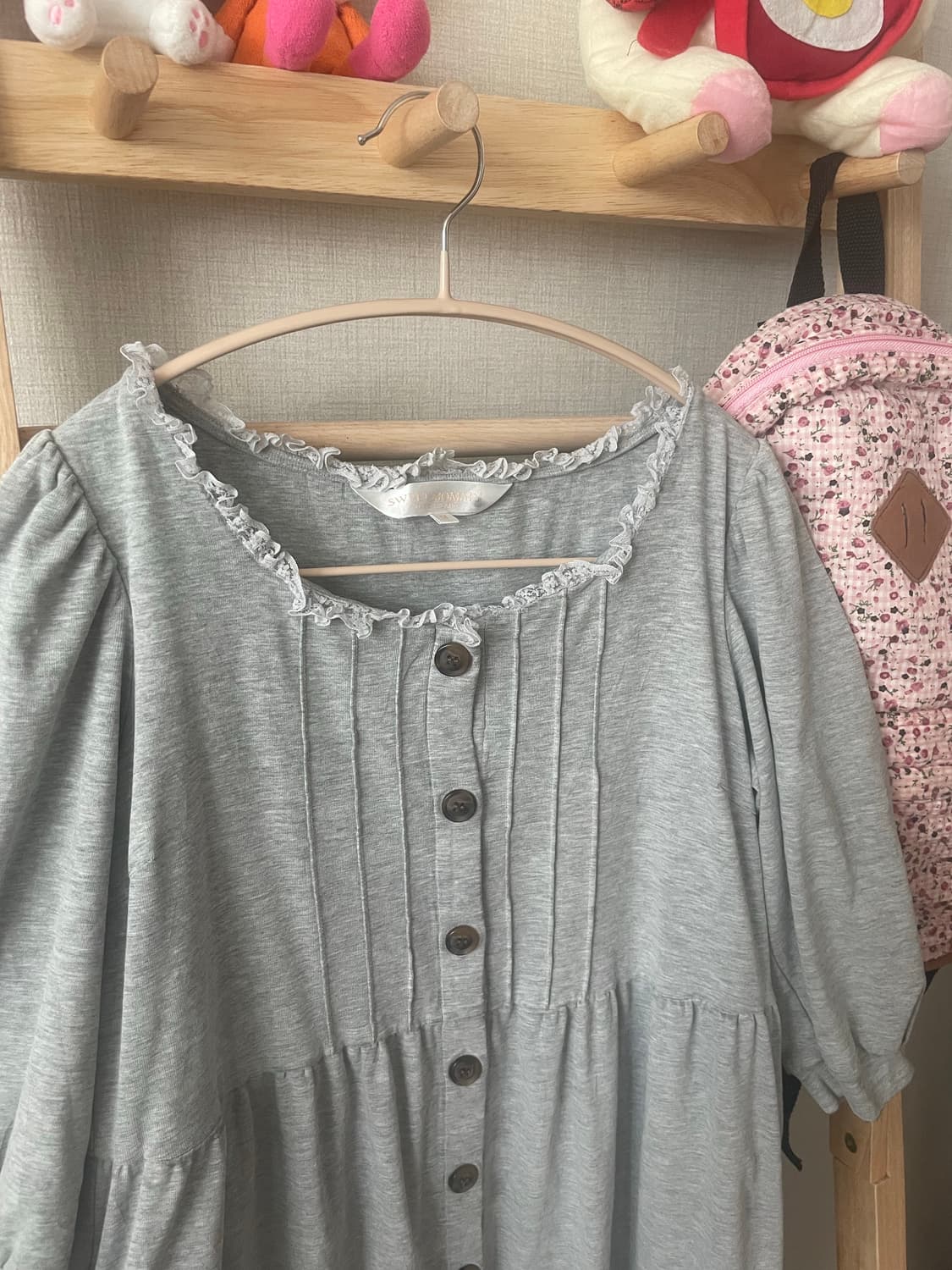 모리걸 빈티지 레이스 핀턱 롱 원피스 🩶🤍🎀 상품이미지2