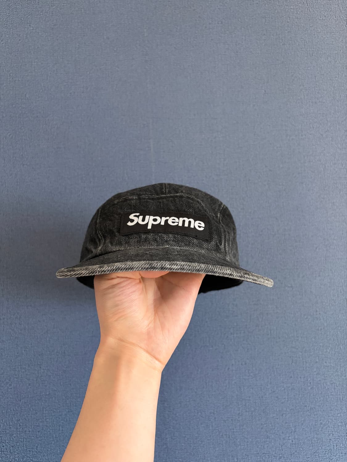 슈프림 데님 캠프캡 블랙 25SS 상품이미지5