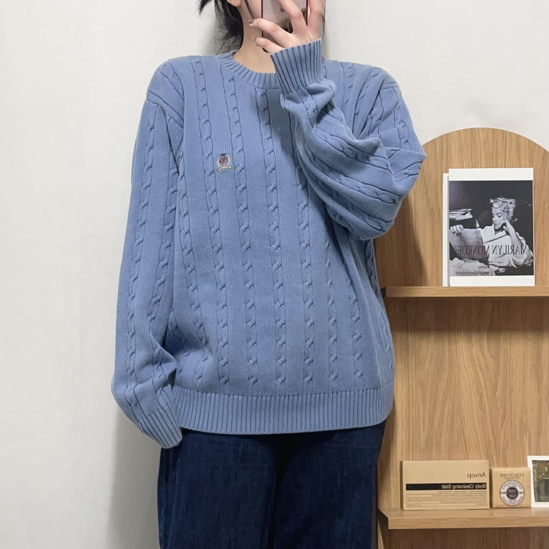 [정품] 타미 소라 꽈배기 월계수로고 니트 [ M ] 상품이미지2