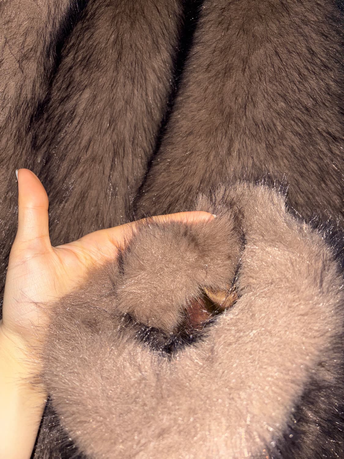 던스트 크롭 퍼 자켓 브라운 상품이미지10