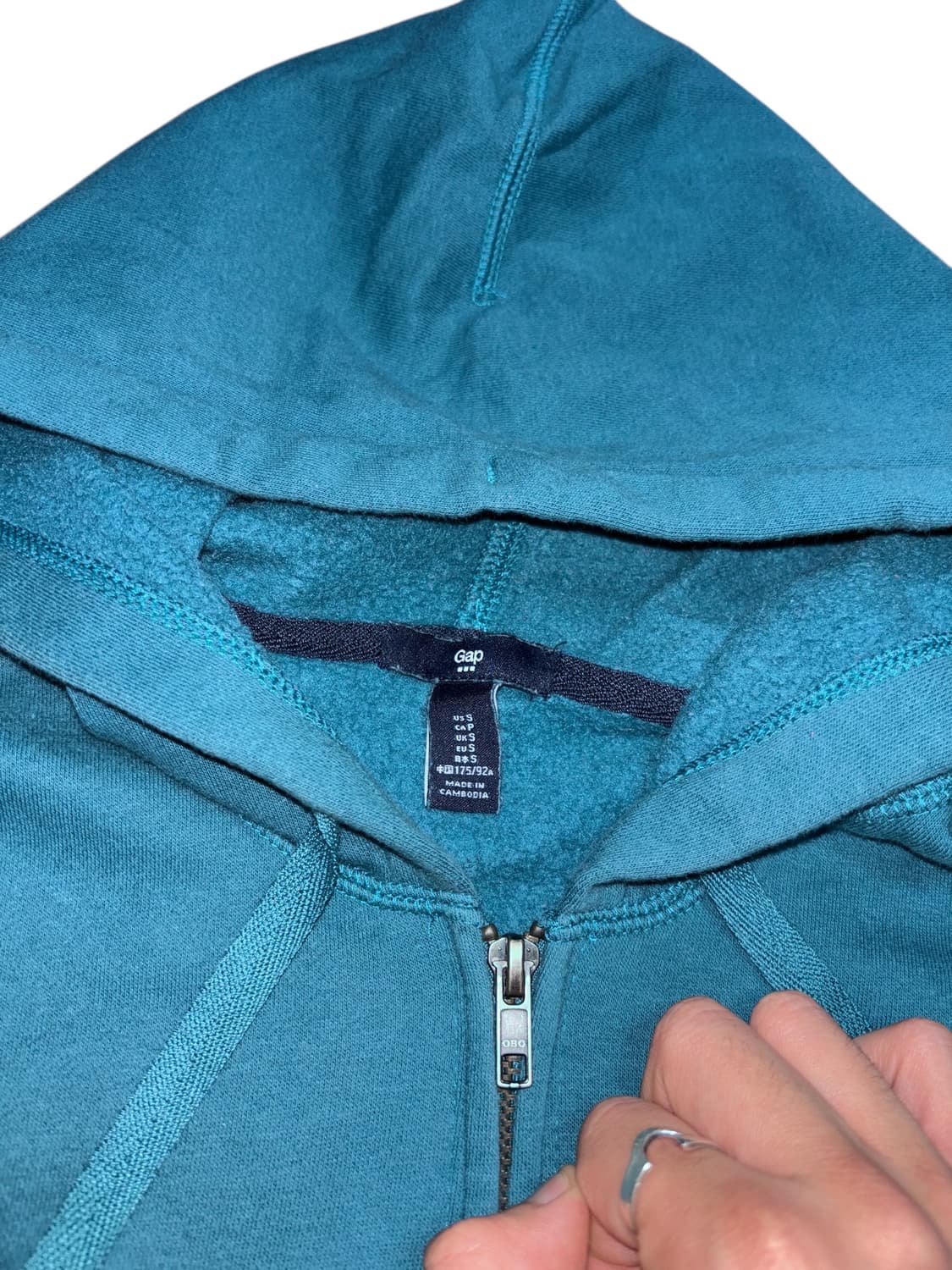 gap 에메랄드 색상 후드 집업 상품이미지6