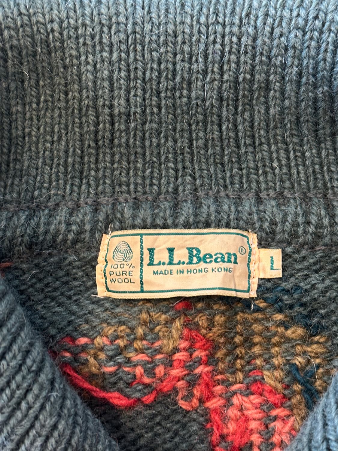 8~90s L.L.Bean 엘엘빈 하프집업 니트 스웨터 L 상품이미지4