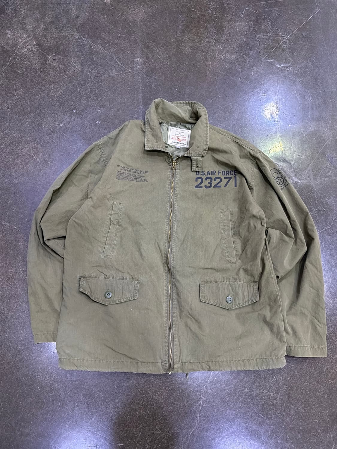 올드크로우 U.S.A 에어포스 항공자켓 올리브 L 상품이미지1