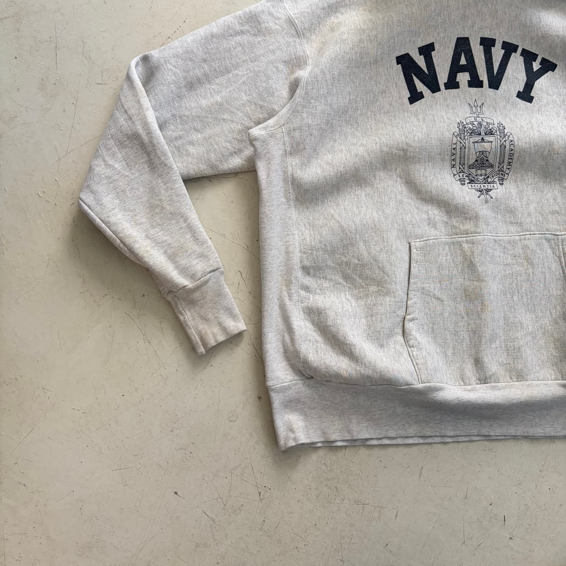 US NAVY USA OG 빈티지 리버스위브 후드티 2XL 상품이미지3