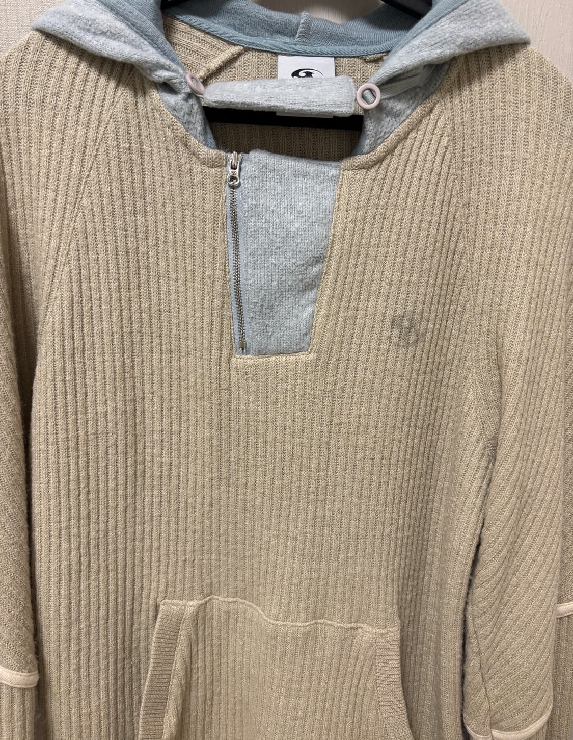 산산기어 리브드 니트 후디 베이지 1사이즈 상품이미지4