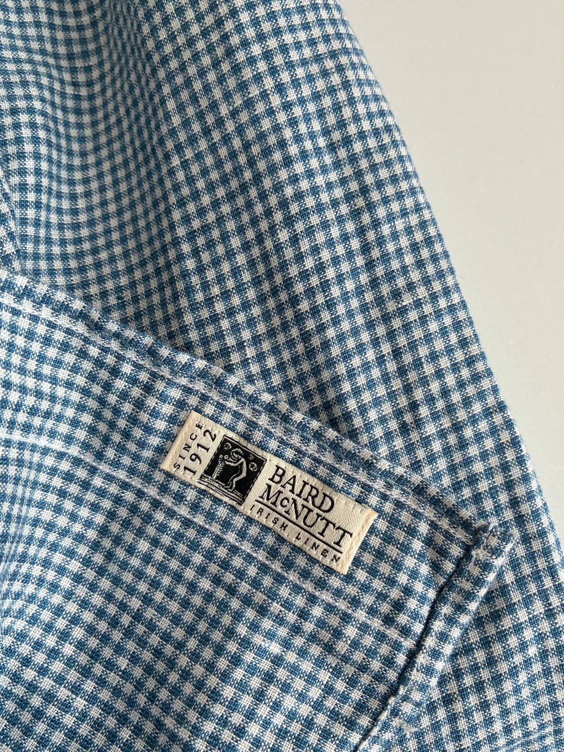 S) 브룩스브라더스 린넨 100 체크 셔츠 블루 상품이미지5