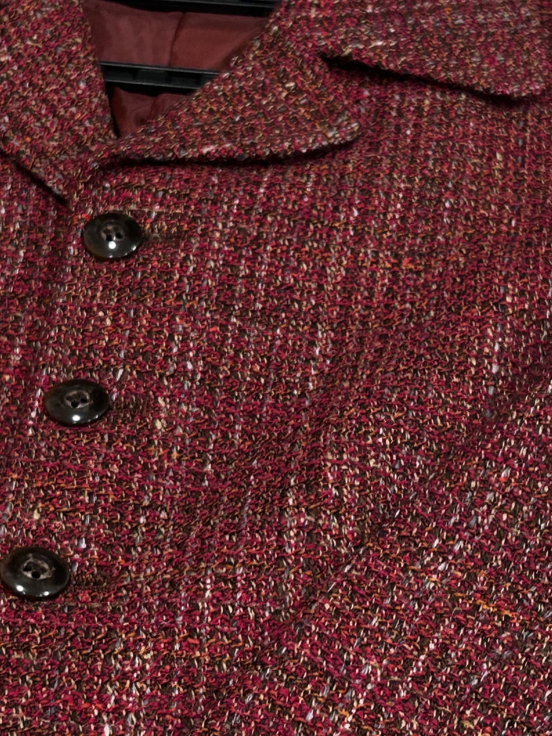 Japan 키이스 실크 혼방 트위드자켓 버건디 여성 85 상품이미지8