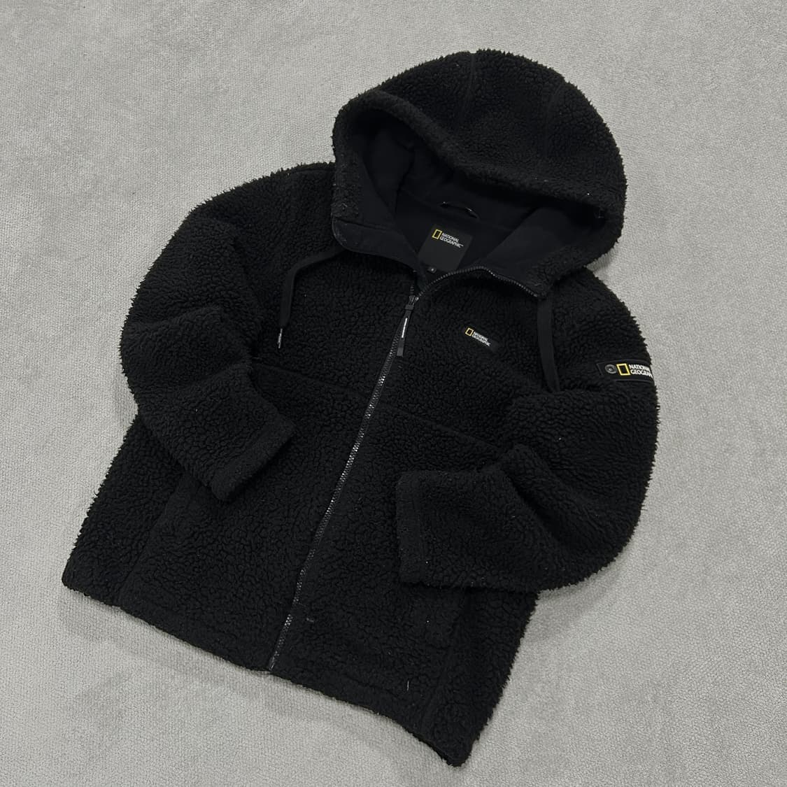 내셔널지오그래픽 후리스 후드집업 블랙 s 상품이미지1