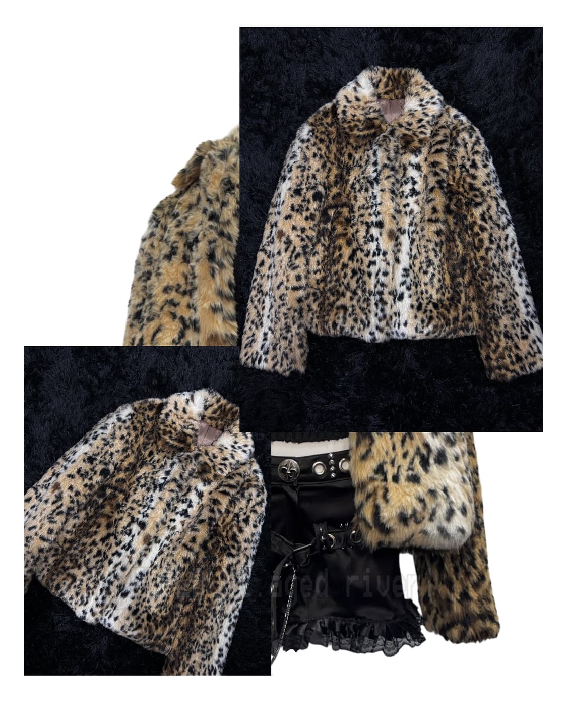 MORGAN Kint Leopard Fur Jacket 2pcs Set 상품이미지7