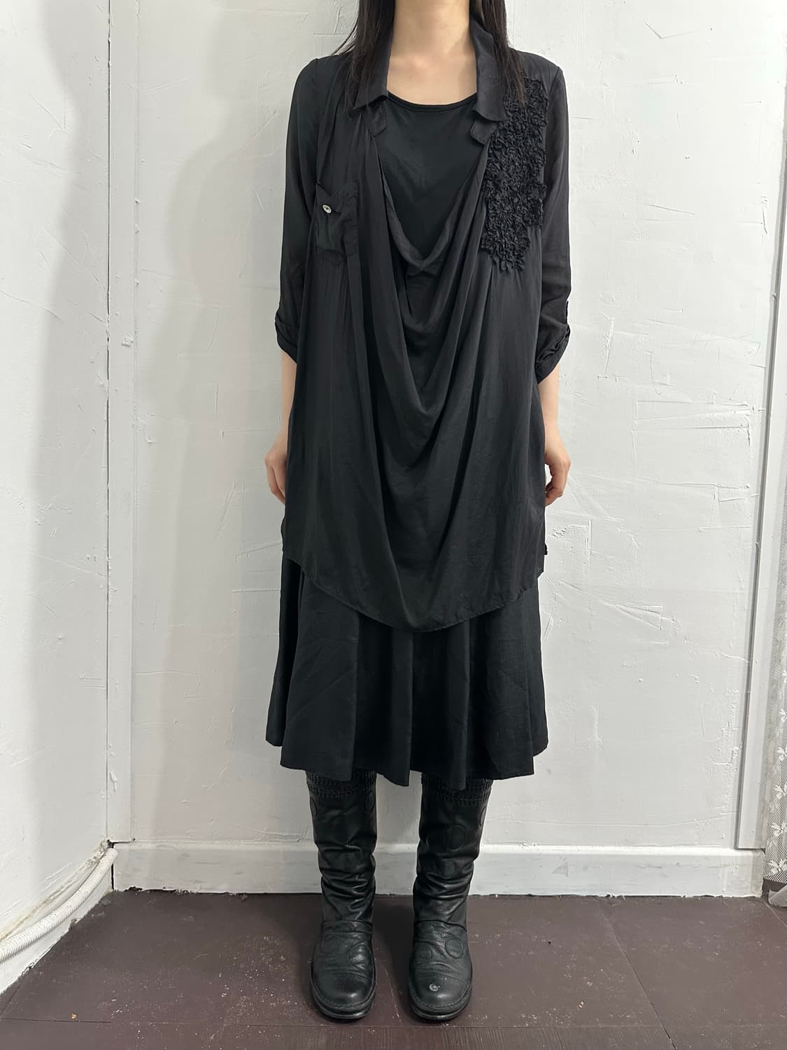 animalrush design layered blouse 상품이미지3