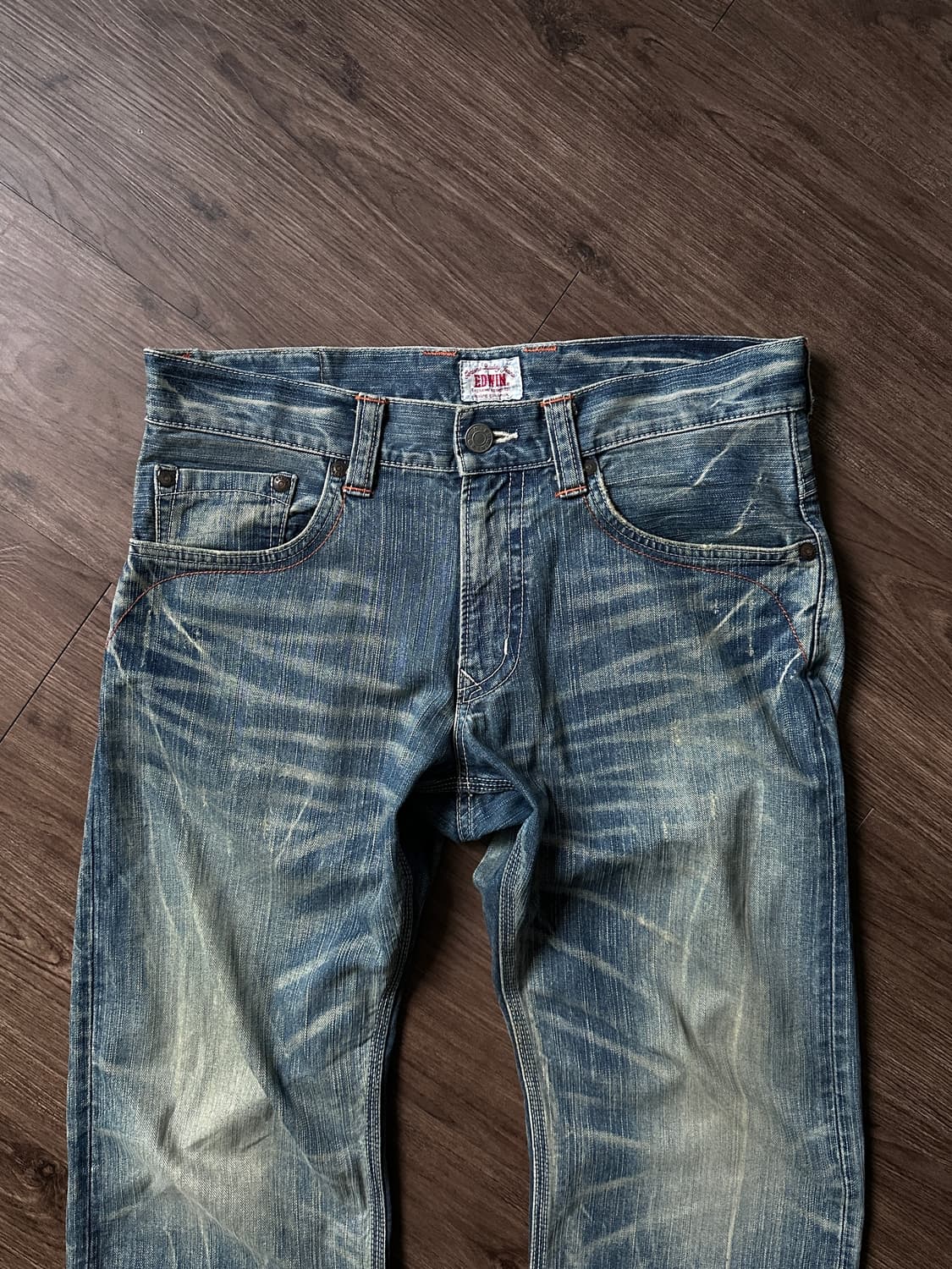 Edwin XV 424 오렌지 & 블리치 워시드 진 상품이미지8