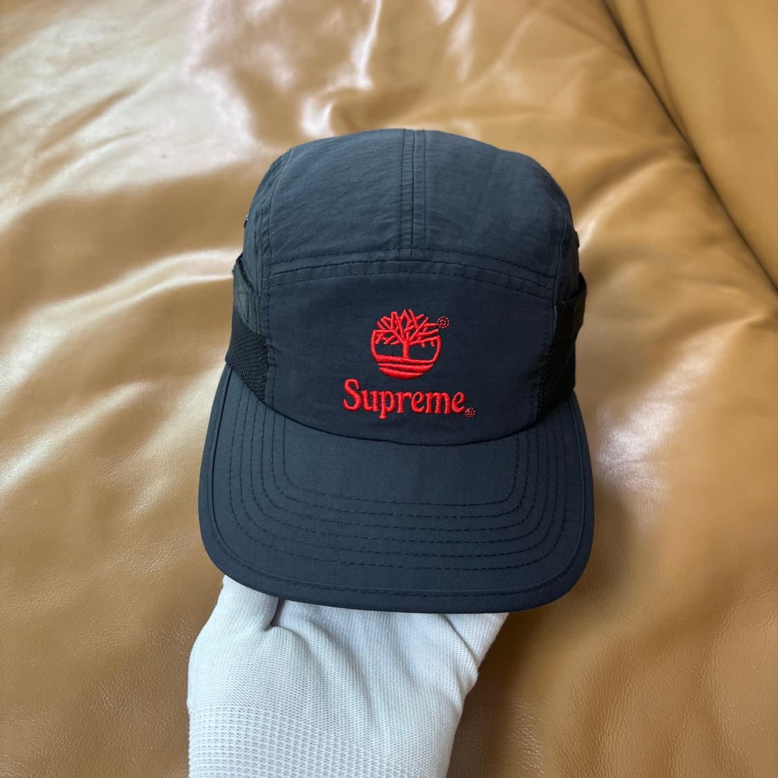 슈프림 팀버랜드 캠프캡 모자 사이드 메쉬 블랙 상품이미지2