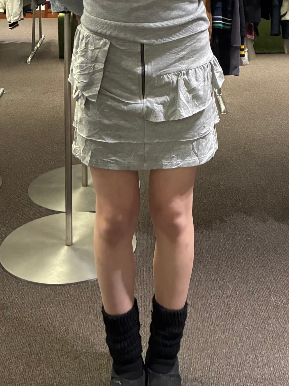 S)Japanese vintage 그레이 언발 캉캉 미니스커트 상품이미지1