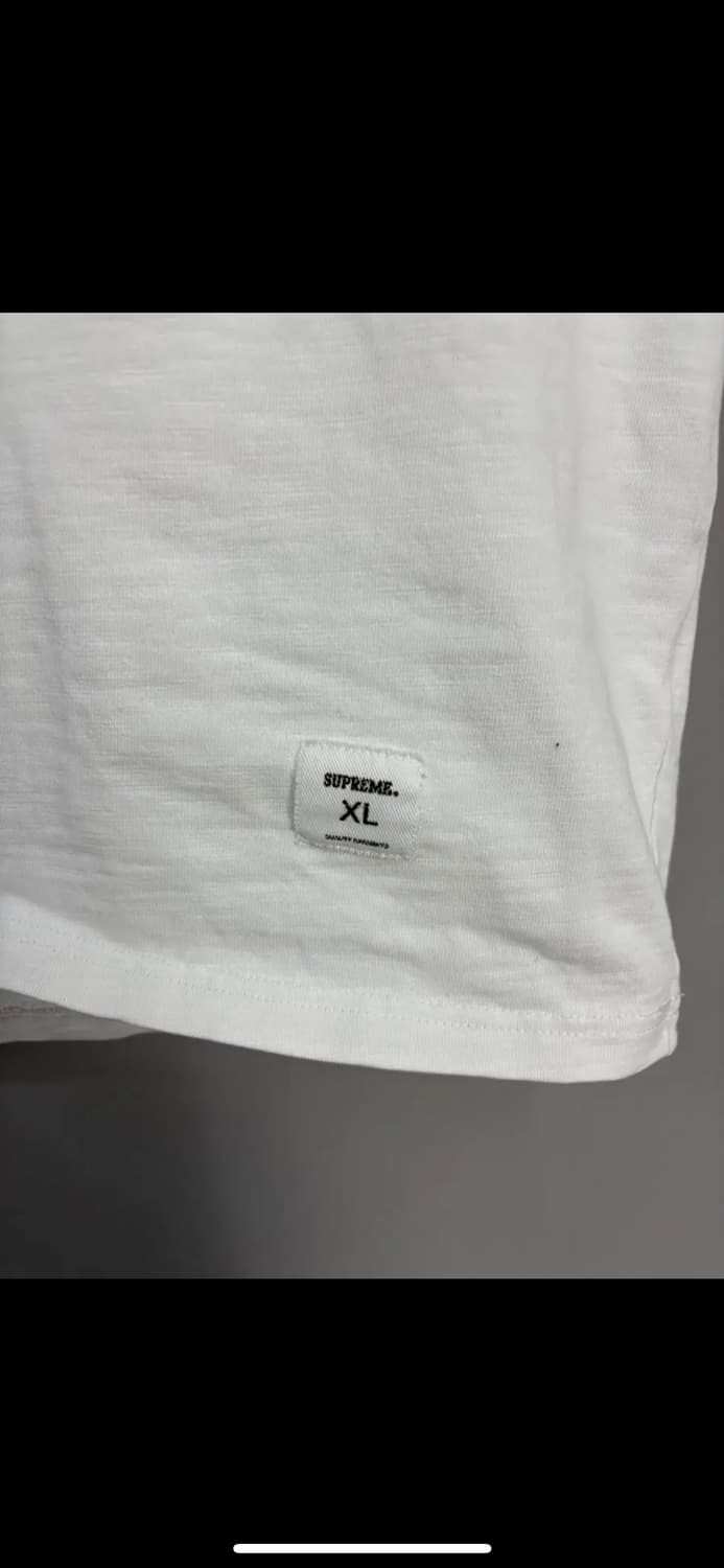 슈프림 스케치 자수로고 숏슬리브탑 화이트 반팔 H1907 상품이미지4