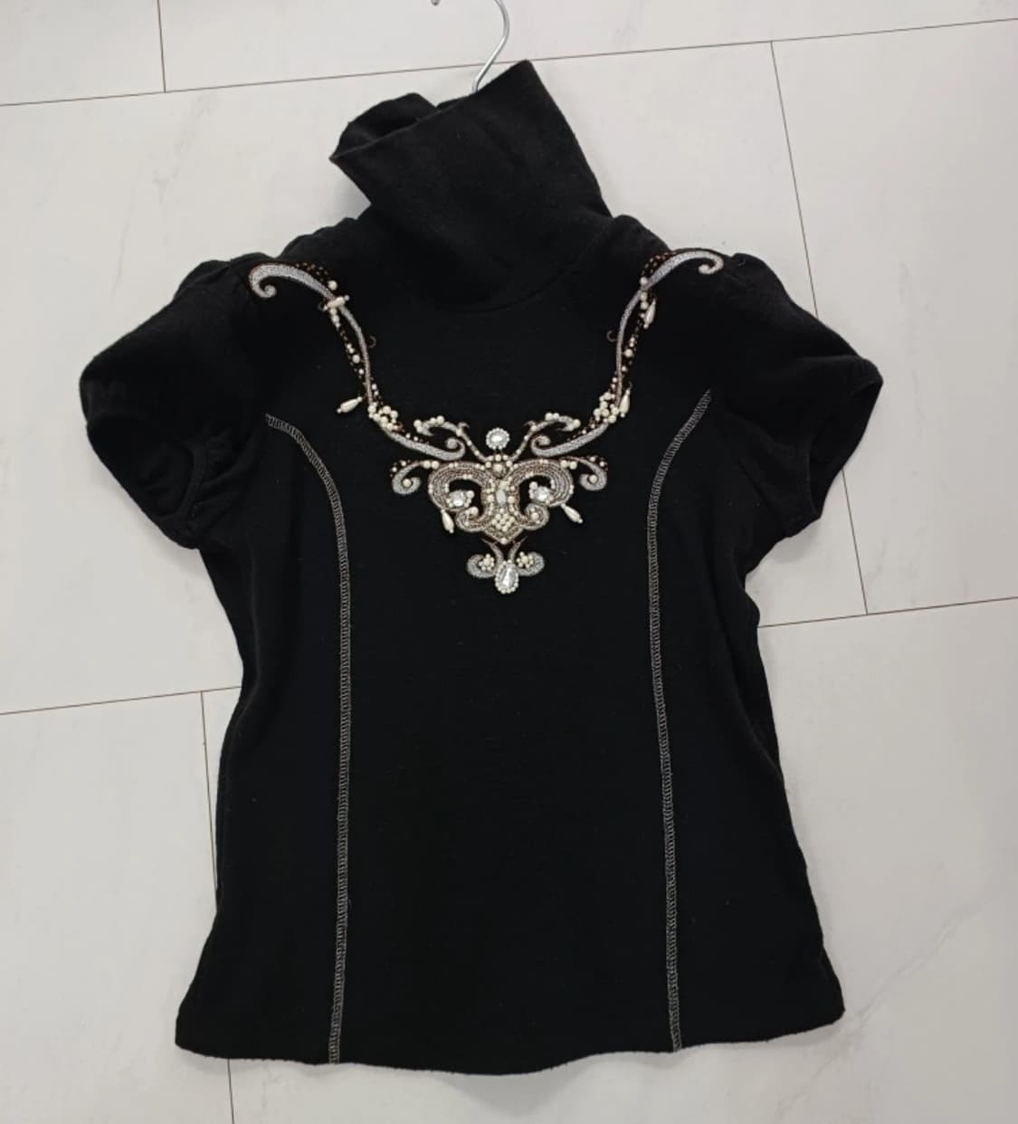 갸루 y2k 매긴나잇브릿지 mcginn 블랙 비즈 니트 44 상품이미지2