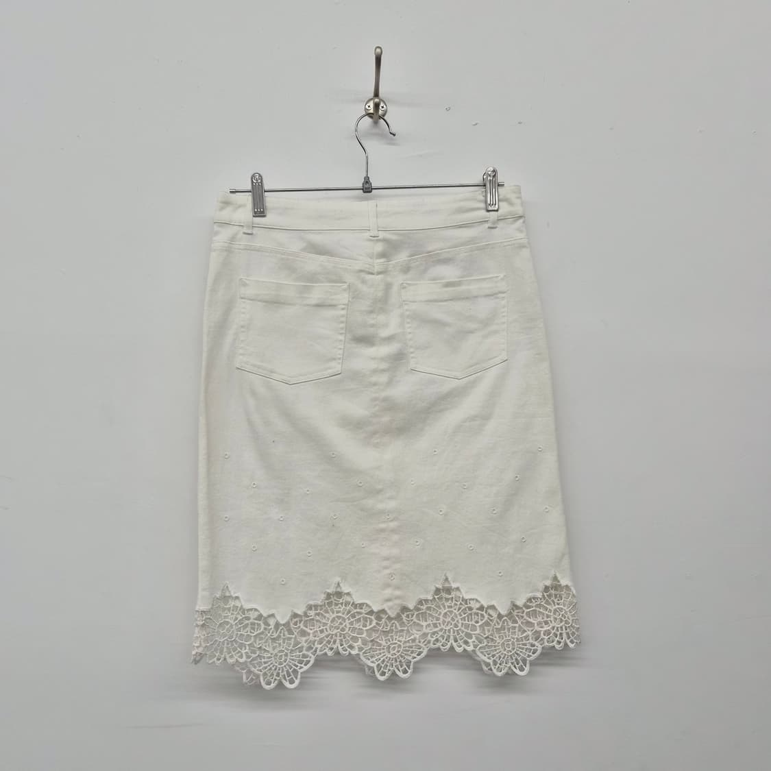 막스앤코 흰색 데님 타이트 스커트 30in 상품이미지5