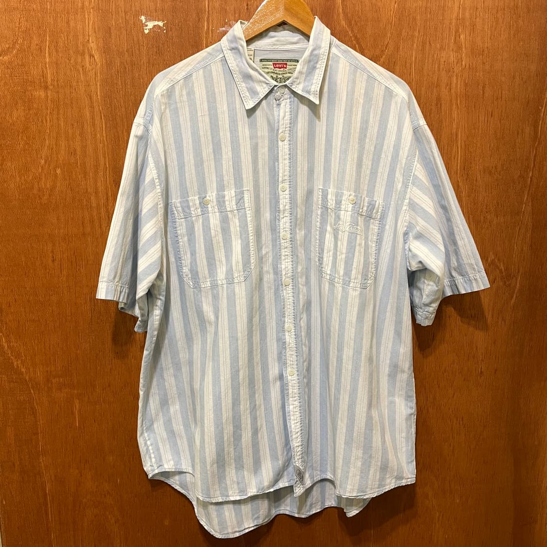 (XL) 90‘s Levi's 리바이스 스트라이프 반팔 셔츠  상품이미지1