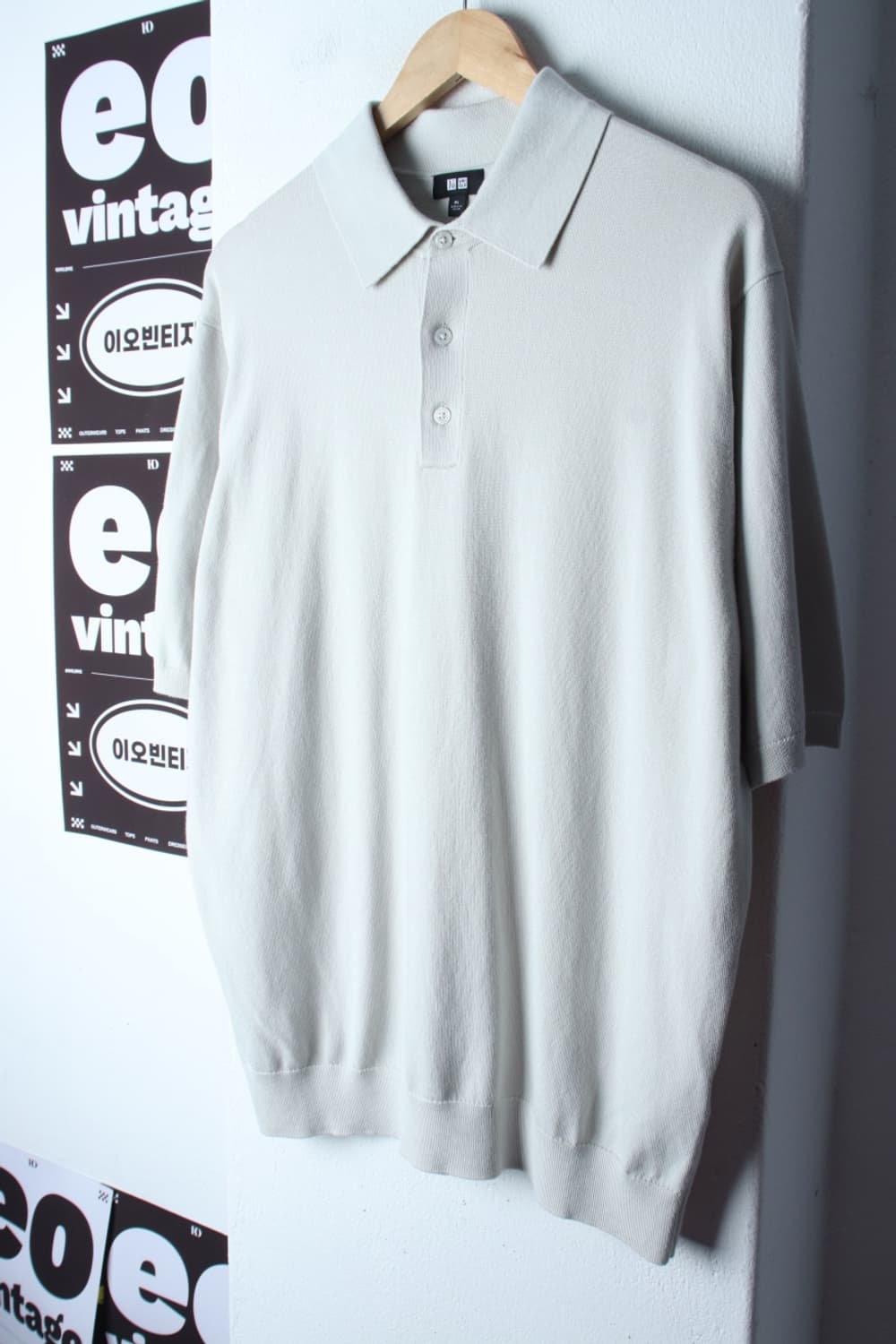 (XL-2XL) 유니클로 반팔 카라 티셔츠 니트 무지-H3H33832 상품이미지1