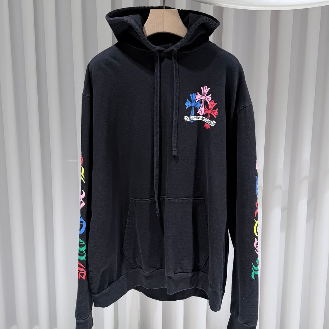 XL / 크롬하츠 멀티컬러 크로스 블랙 후드티셔츠 상품이미지2