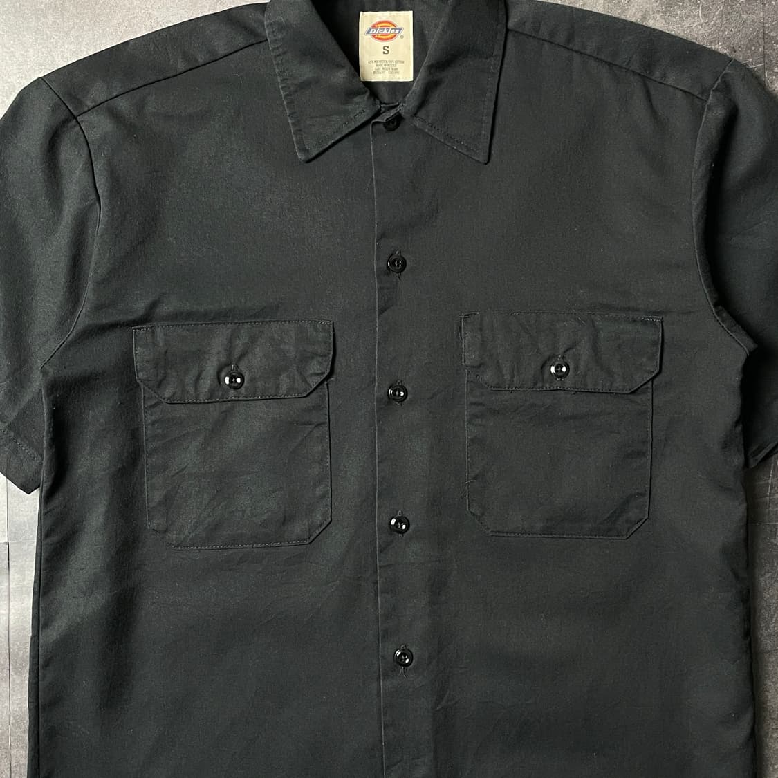 DICKIES 디키즈 빈티지 블랙 반팔 워크 셔츠 A00938 상품이미지3
