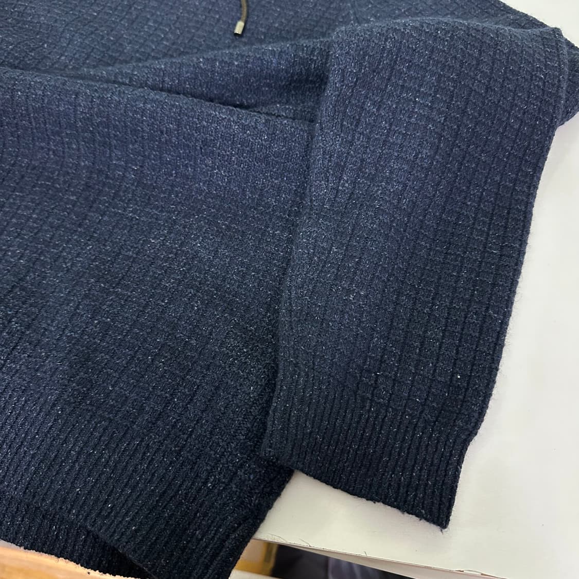 L 마시모두띠 다크네이비 실크혼방 니트후드티 상품이미지4