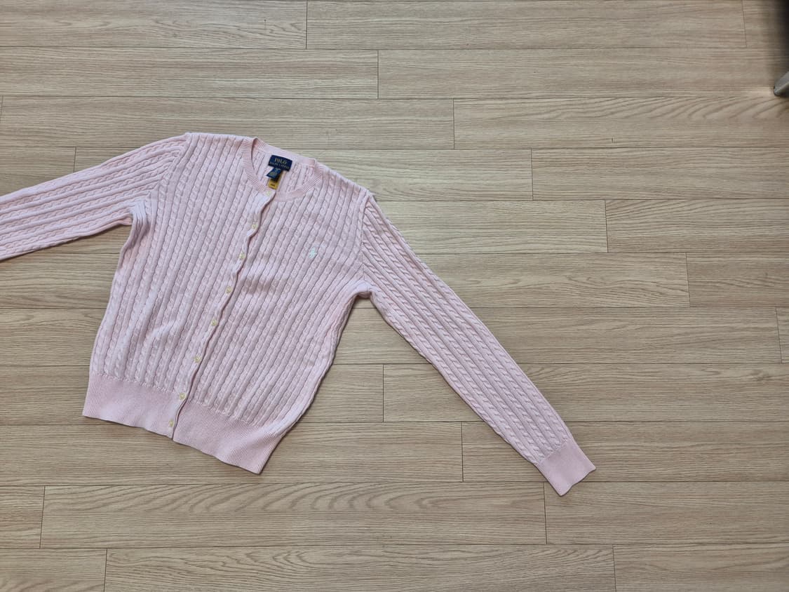 폴로랄프로렌 핑크 케이블 코튼 가디건 XL 상품이미지3