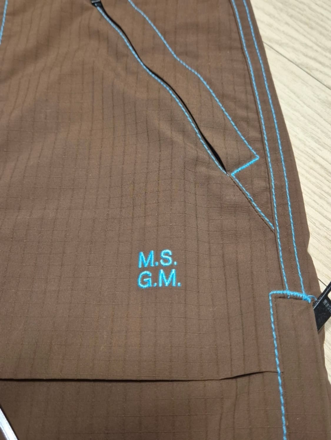 MSGM 브라운 립스탑 스트레이트 팬츠 상품이미지3