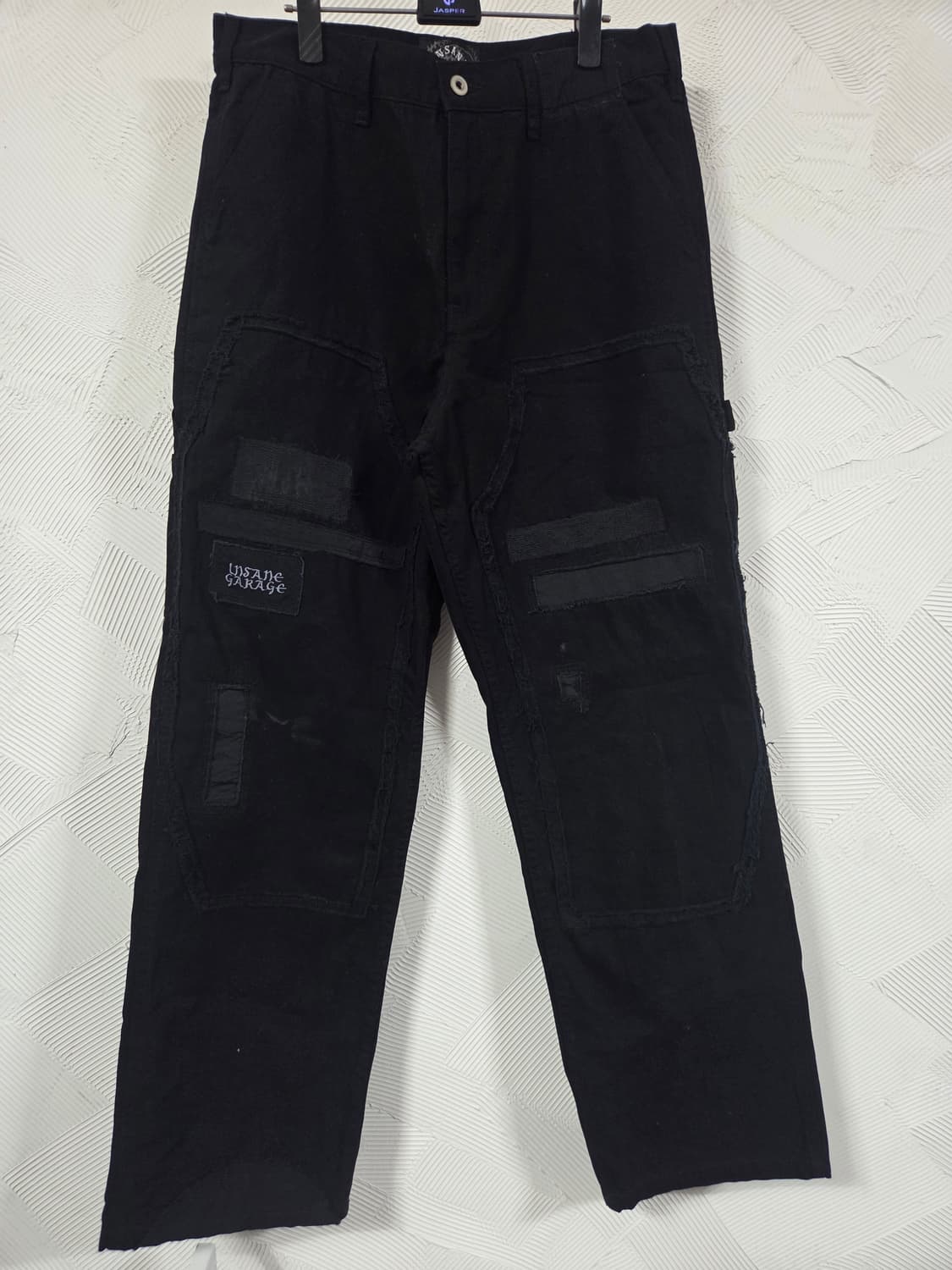 노매뉴얼 인세인개러지 데미지 콜라보 워크 팬츠 블랙 상품이미지5