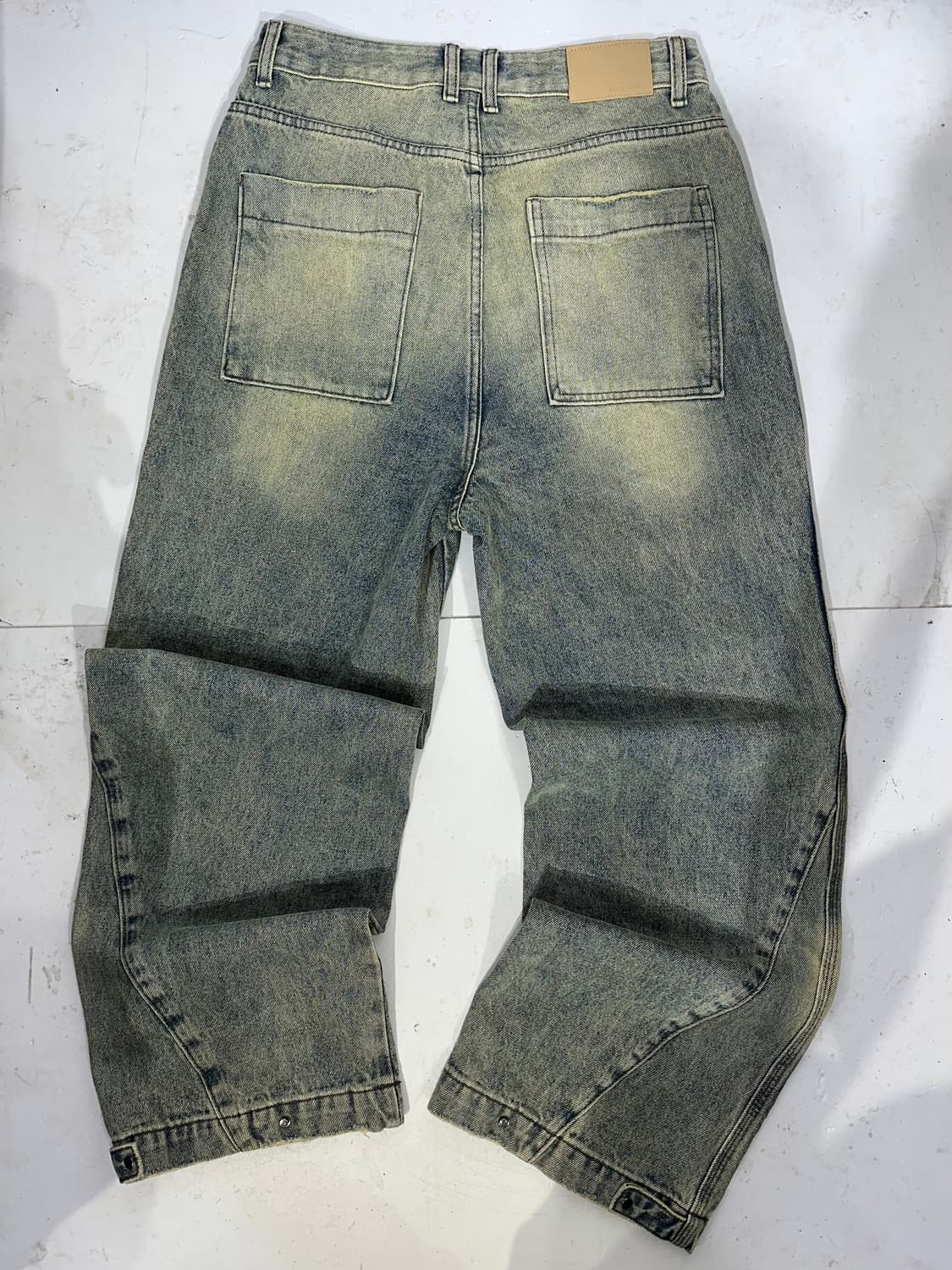 빈티지 중청 워싱 와이드 벌룬 데님 팬츠  상품이미지5