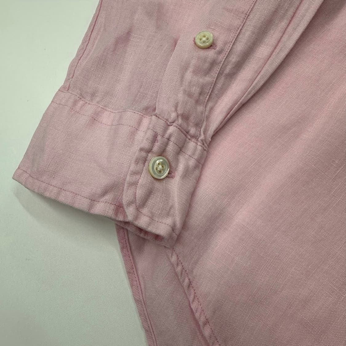 Polo 폴로랄프로렌 핑크 린넨 솔리드 셔츠  상품이미지5