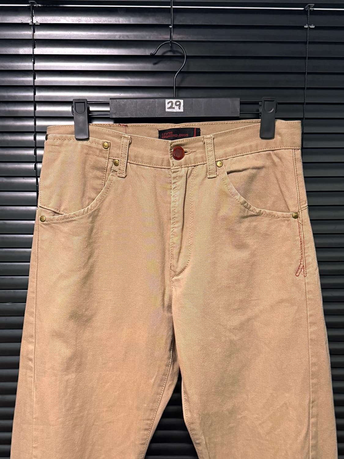 리바이스 일본 엔지니어드 진 베이지 커브드 코튼 면 29 워크 데님 팬츠 상품이미지2