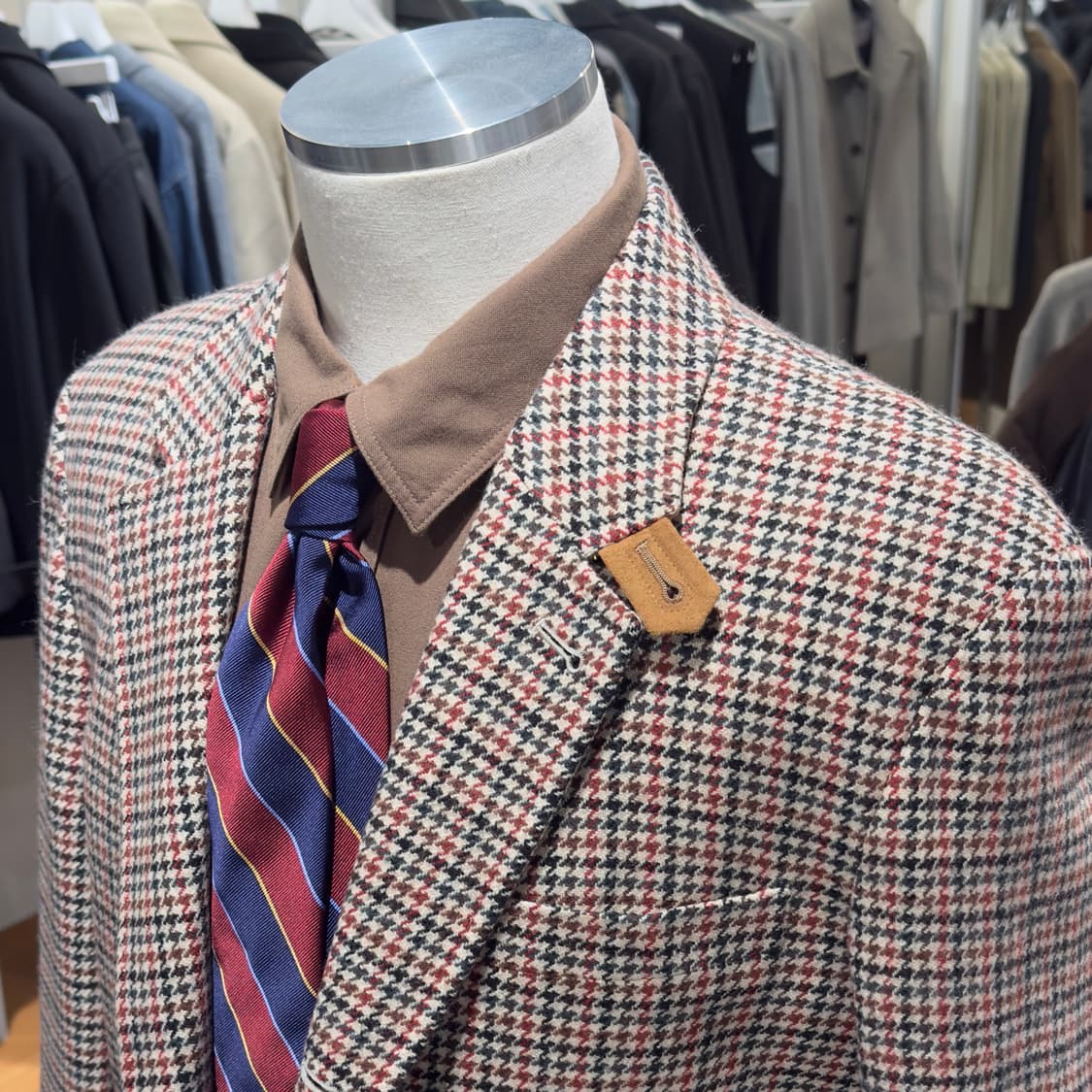 일본 테일러드 RAIKA STYLE 울 건클럽 하운드투스 체크 자켓 상품이미지6