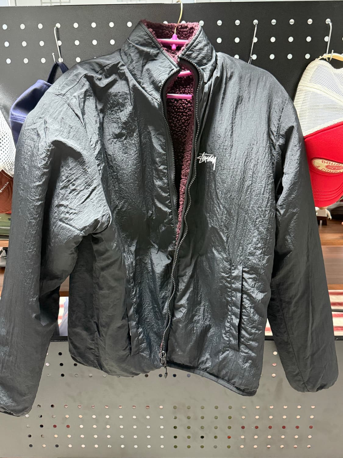 스투시 쉐르파 리버시블 버건디 M 상품이미지3