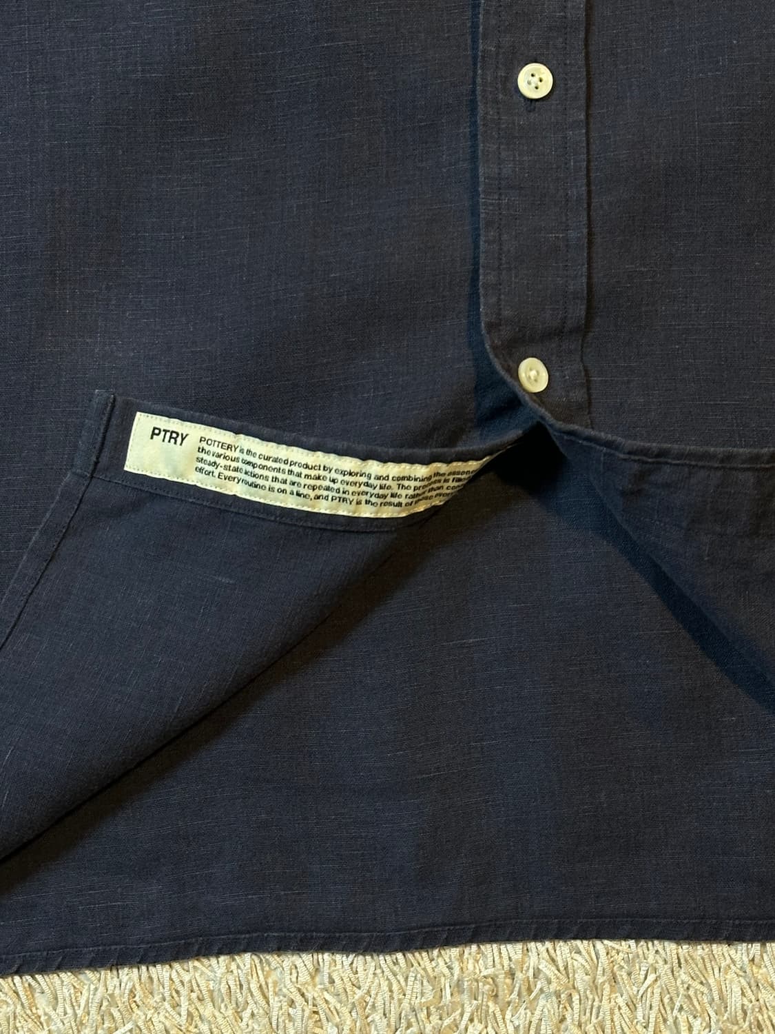 포터리 POTTERY 컴포트 린넨셔츠 네이비 상품이미지3