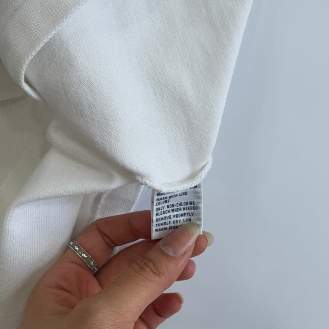 Polo 폴로 블루 로고 아이보리 카라 반팔티 상품이미지6