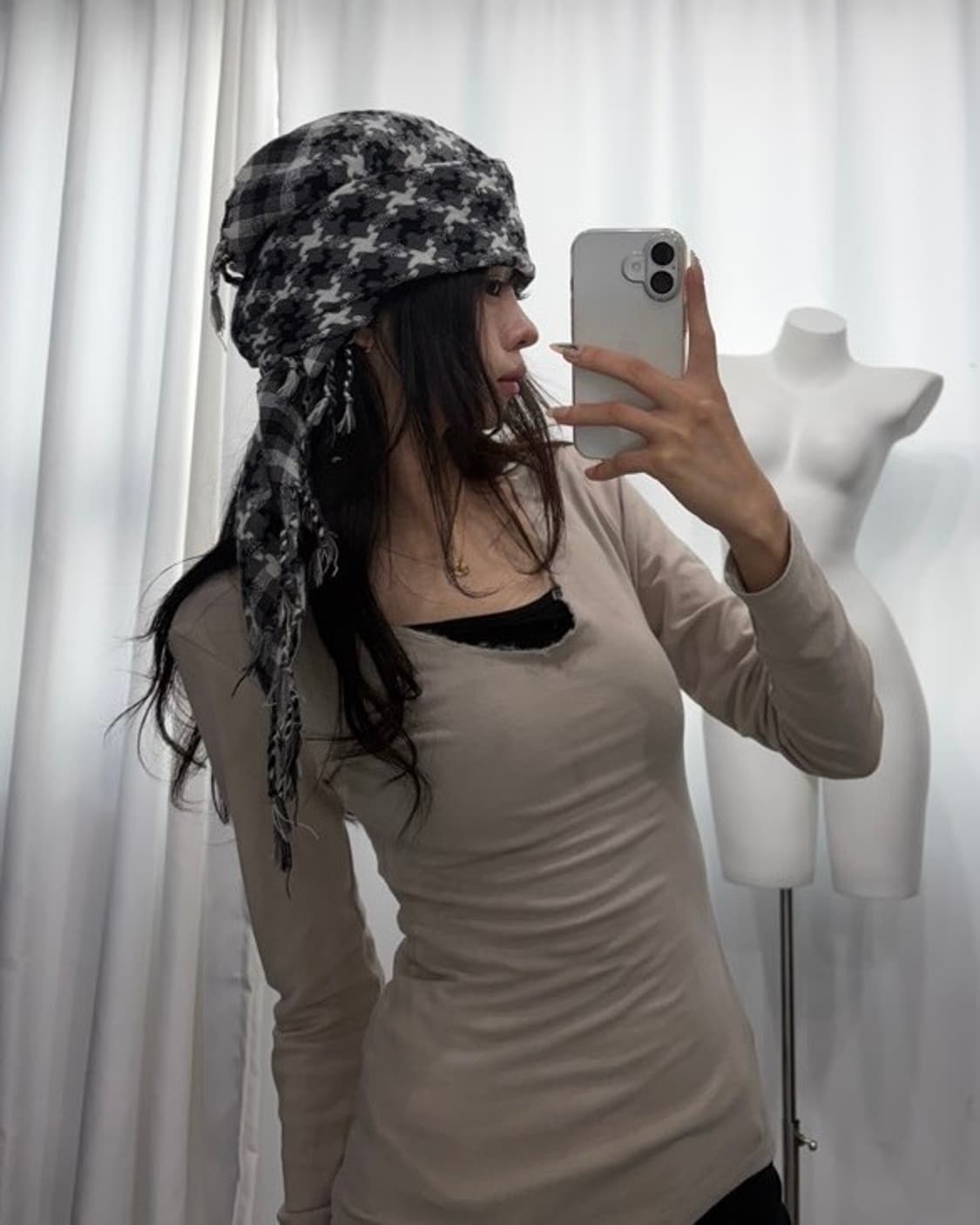 🎸블랙&그레이 스카프🎸 상품이미지1