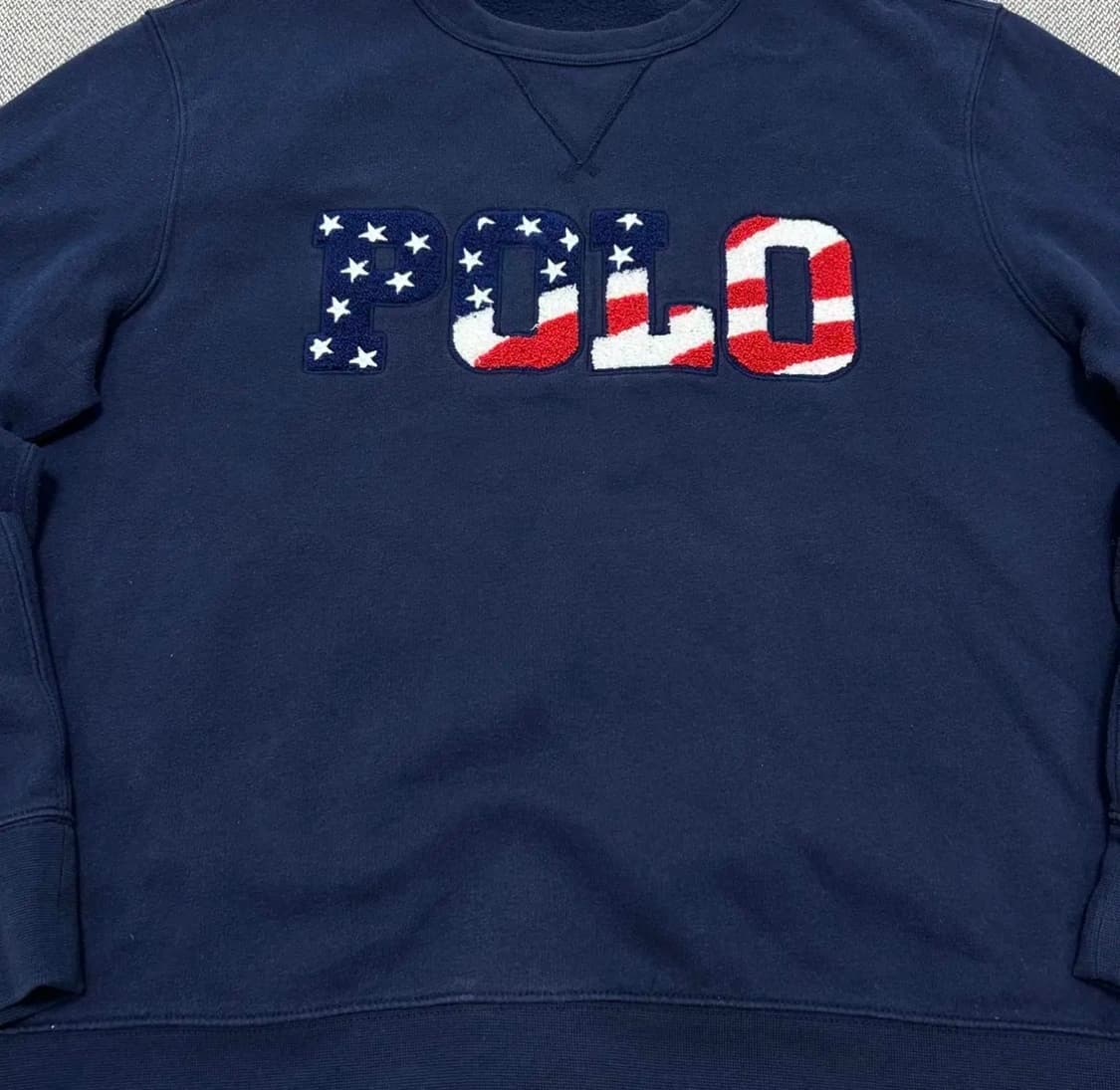 (L)폴로 성조기 네이비 스펠아웃 맨투맨 상품이미지2