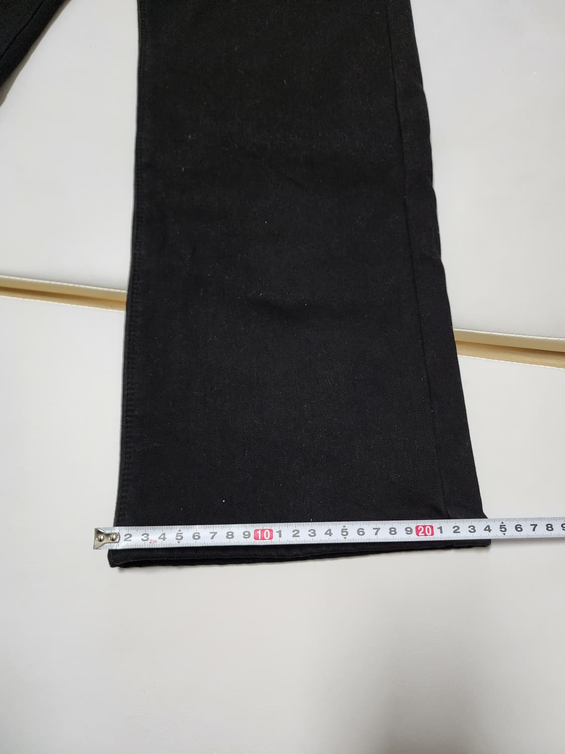 인디고뱅크벨벳본딩기모와이드블랙진30사이즈 상품이미지8