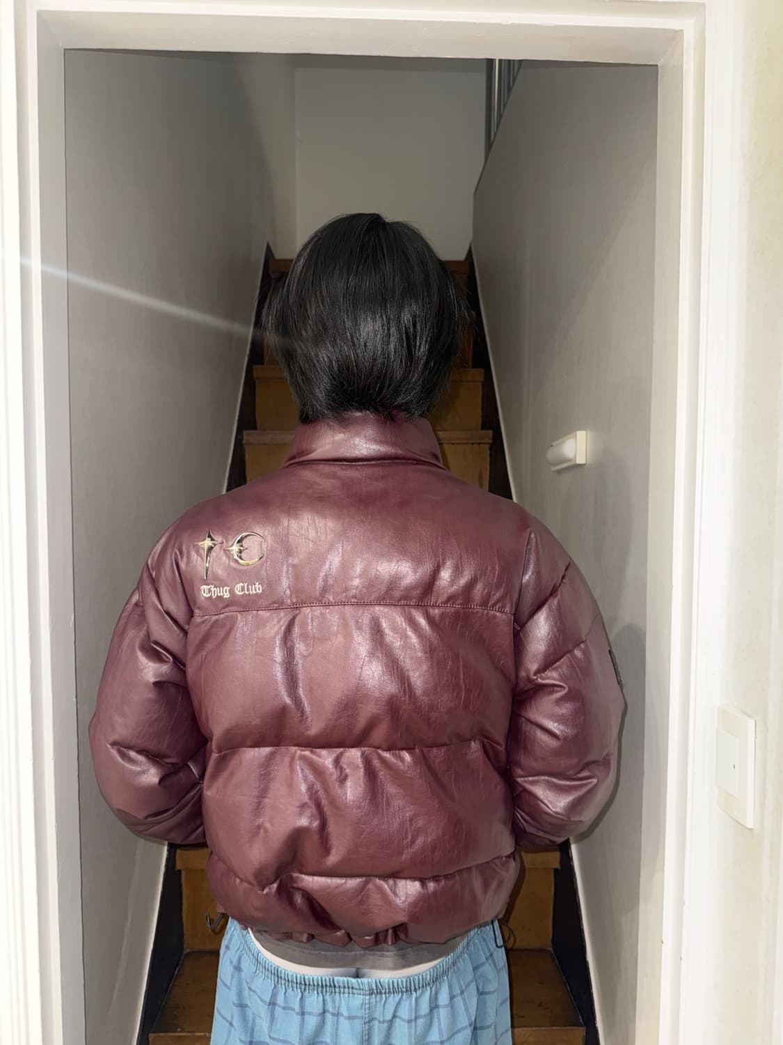 떠그 클럽 레더 퍼퍼 자켓 퍼플 상품이미지2