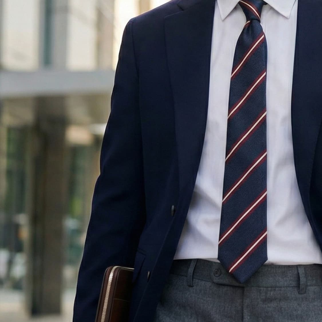 지오지아 네이비 스트라이프 넥타이 7.6cm A+등급 K2081 상품이미지1