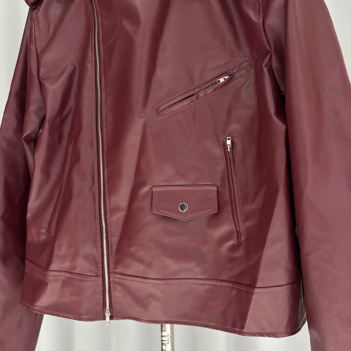 빈티지 와인컬러 레자자켓 상품이미지4