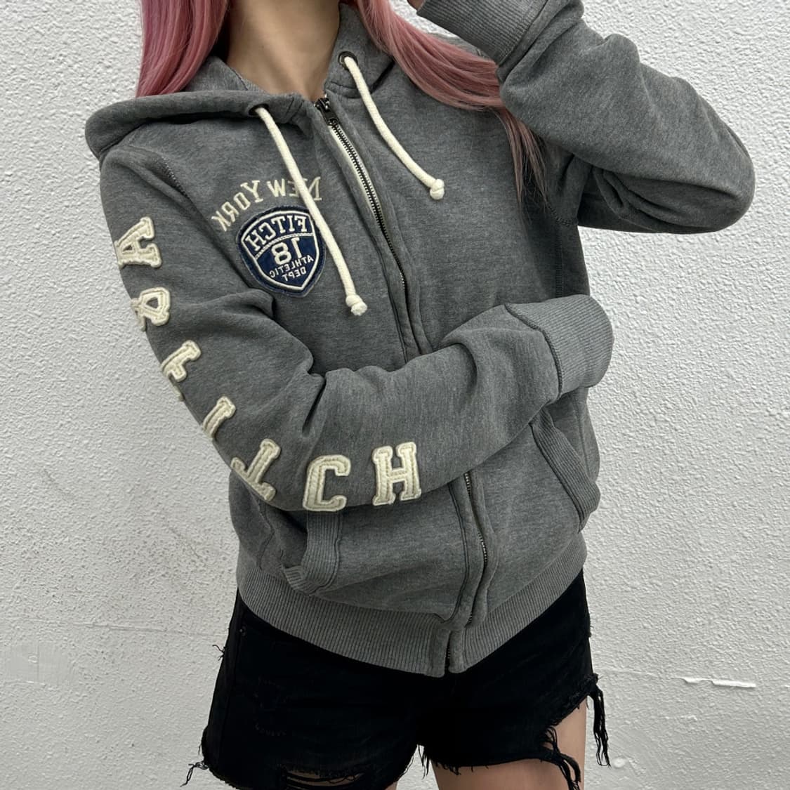 아베크롬비 패치 그레이 후드집업 S 상품이미지2