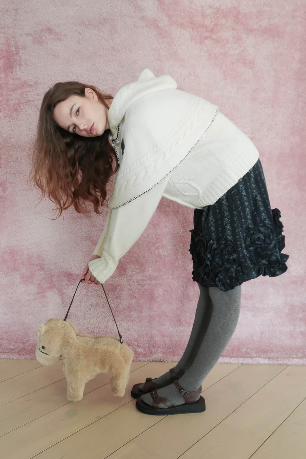 시눈 Rose Midi Skirt (Navy)  상품이미지5