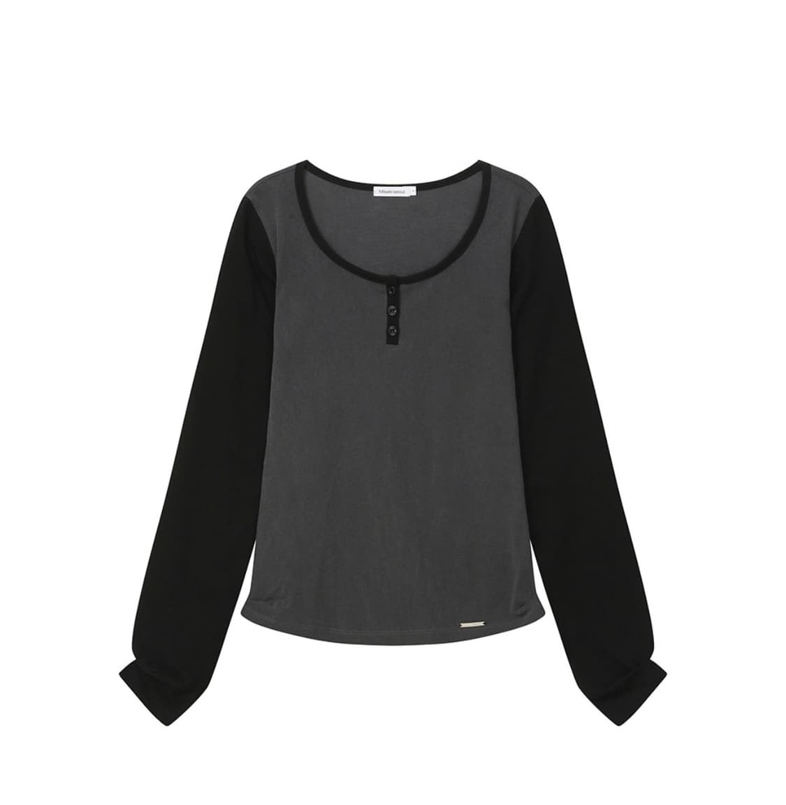 미세키서울 Henley neck long sleeves CHARCOAL 상품이미지2