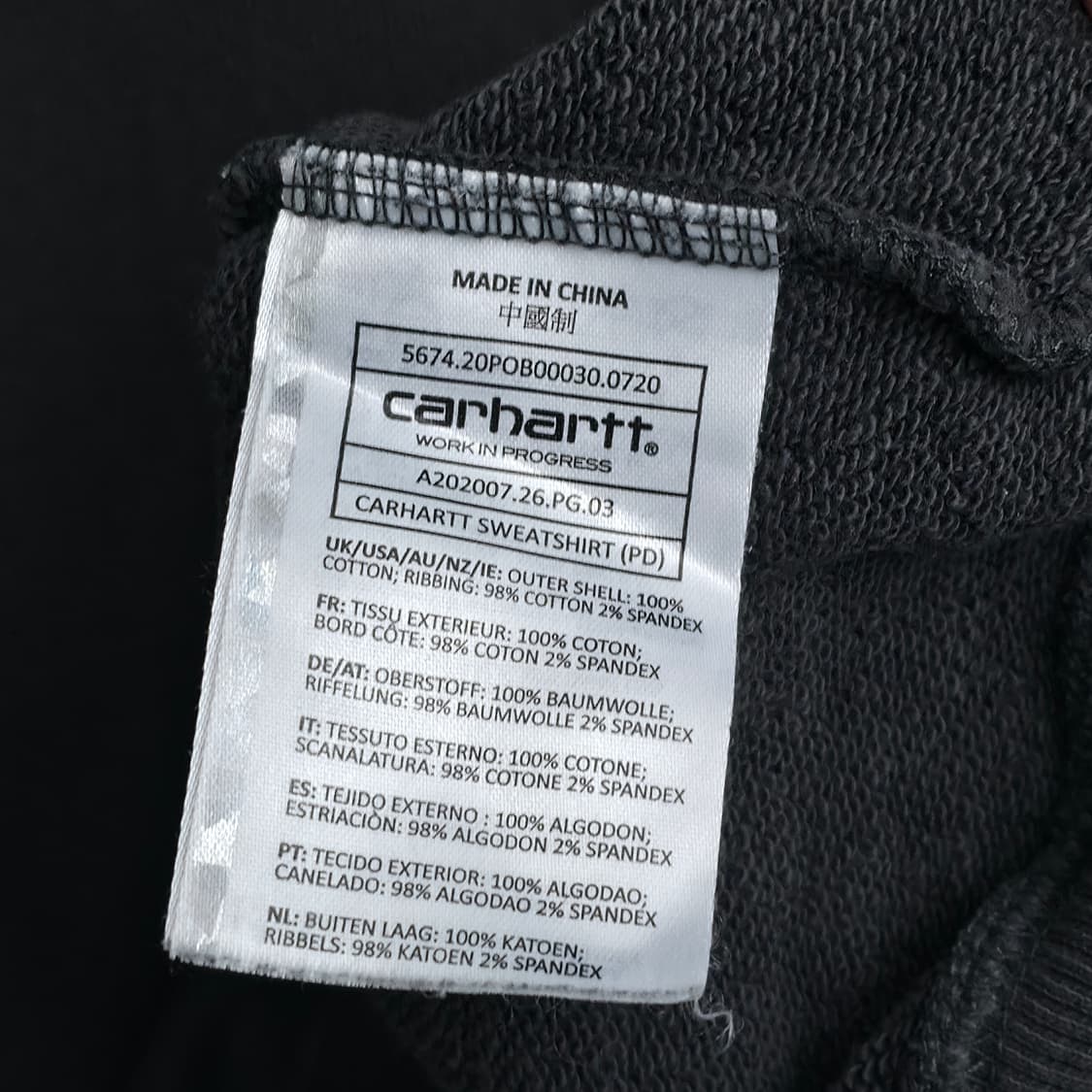 [L] 칼하트 피그먼트 그레이 맨투맨 상품이미지6