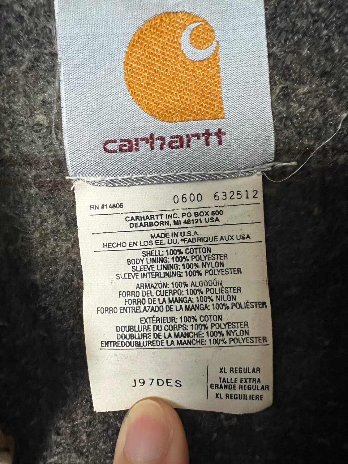 칼하트 carhartt  j97 des XL 상품이미지5
